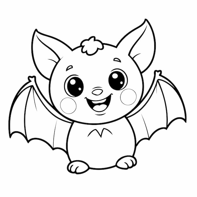 Vector increíble ilustración de murciélago para libros infantiles