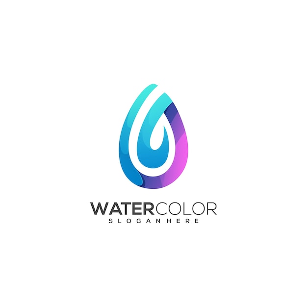 Vector increíble logo agua degradado colorido