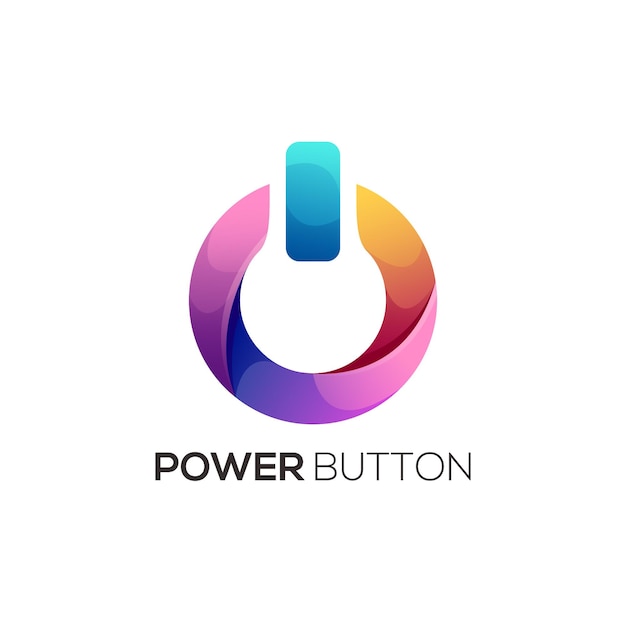 Increíble logo power gradiente colorido