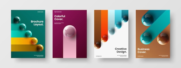 Increíble paquete de plantillas de portada de catálogo de bolas 3D