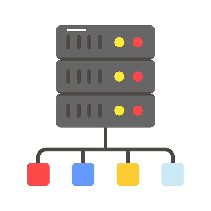 Vector un increíble vector de red de base de datos en estilo moderno fácil de usar icono