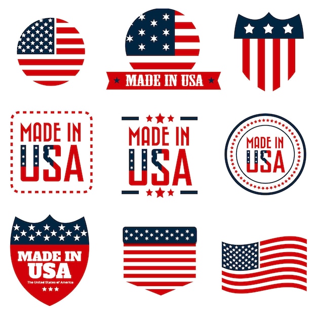 Independence day labels collection vector file