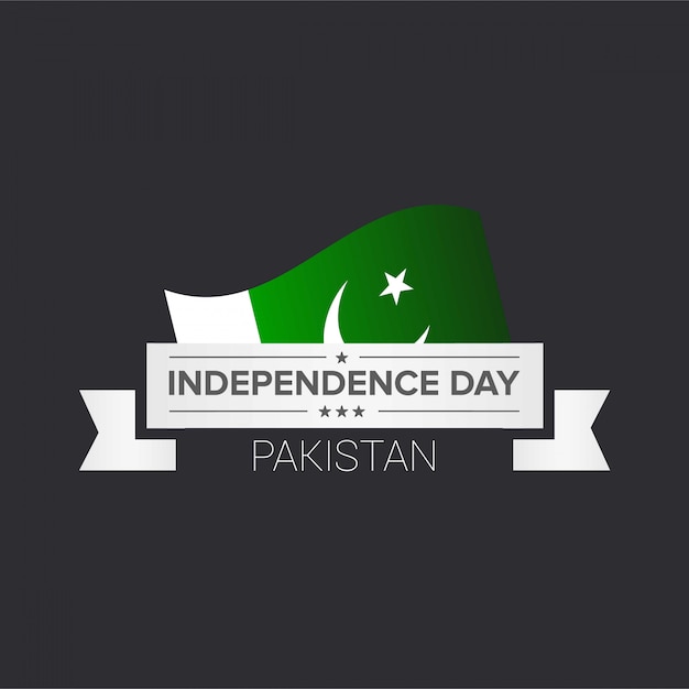 Independencia de pakistán con la bandera de pakistán