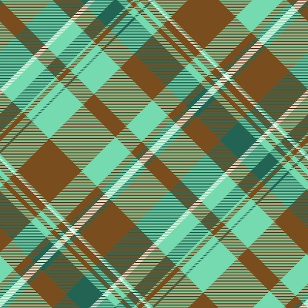 India comprobar la textura del patrón de la marca de textil fondo tartán Vector de tela de superficie a cuadros sin costuras en colores naranja y menta