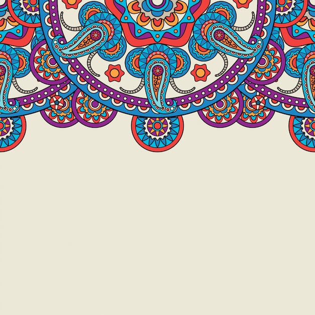 India paisley doodle borde superior