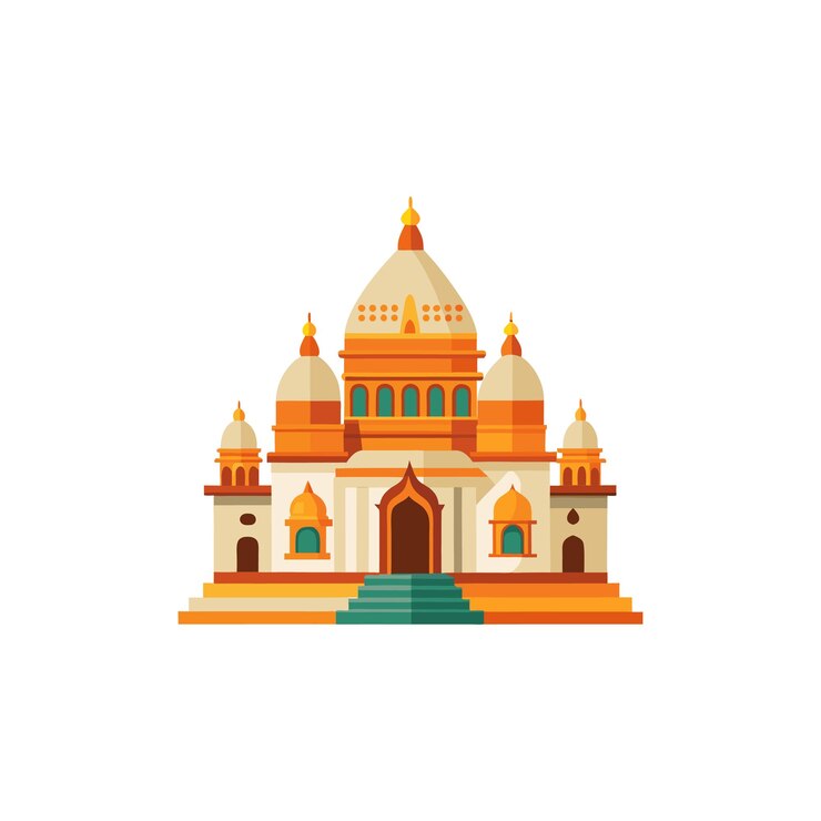 Vector indian religious temple vector graphic for festivals