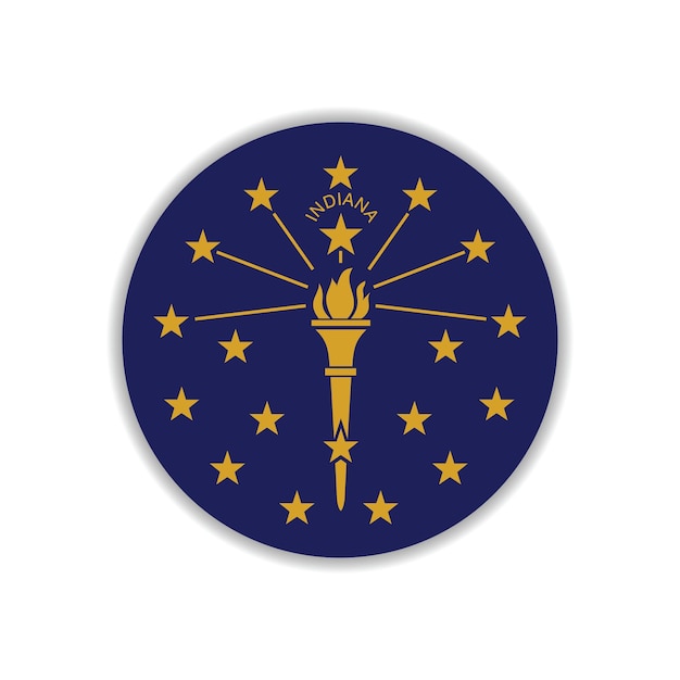 Indiana Estados Unidos de América icono de la bandera del círculo ilustración vectorial digital