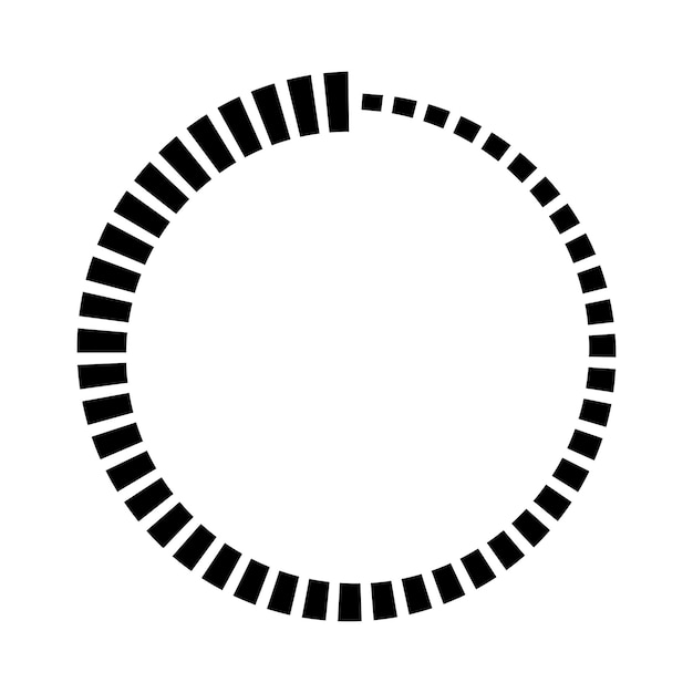Indicador de carga circular de barra de progreso circular dinámico con segmentos geométricos