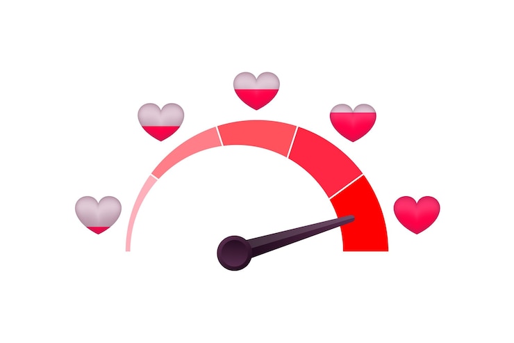 Vector indicador de corazón de medidor de amor concepto de día de san valentín ilustración de stock de vector de alta velocidad