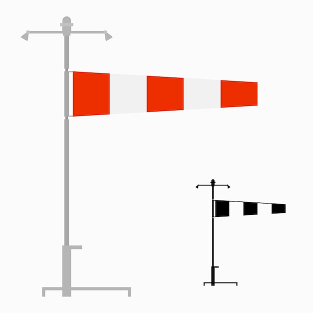 Vector indicador de dirección del viento del aeródromo, manga de viento