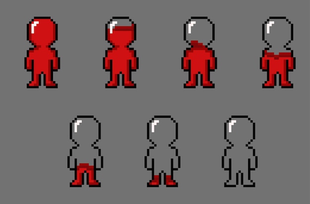 indicador de juego de salud con estilo pixel art