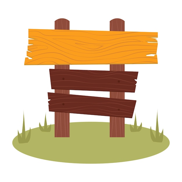 Indicador de madera para senderismo en diseño plano Tabla de señalización de senderismo Guía de acampada Ilustración vectorial aislada