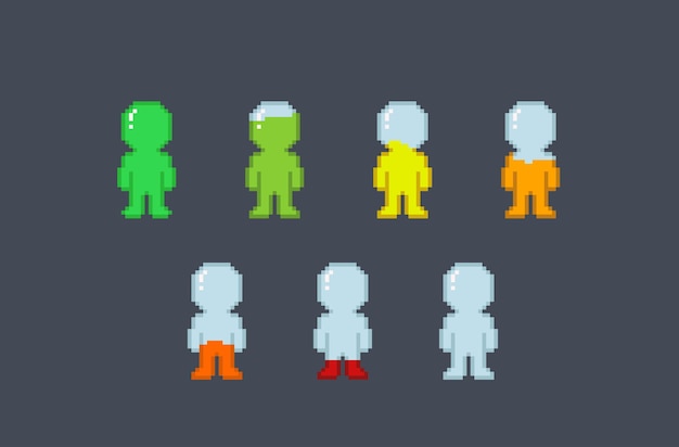 indicador de salud con diferente color en estilo pixel art