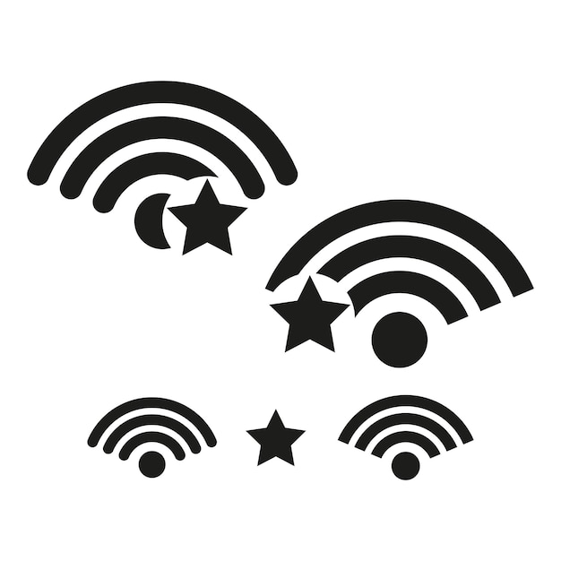 Indicadores de intensidad de la señal WiFi con estrellas Concepto de calidad de Internet Ilustración vectorial EPS 10
