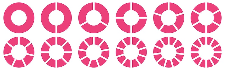 Vector indicadores de progreso circulares rosados
