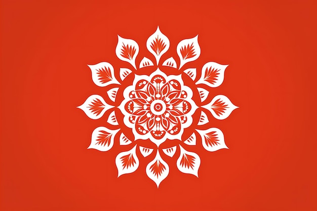 Indio Mandala Con fondo rojo