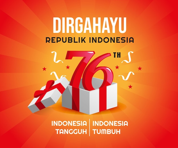 Indonesia 76o día de la independencia Hari kemerdekaan indonesia ke 76