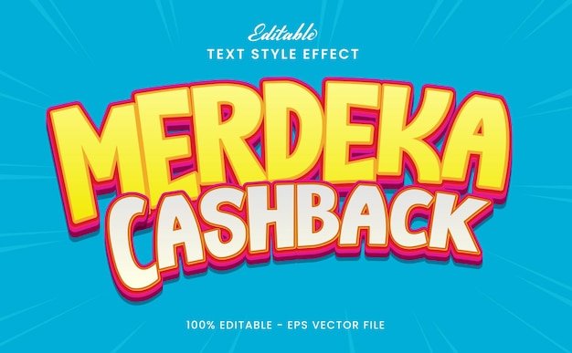 Indonesia Merdeka Texto Efecto Editable Vector Premium