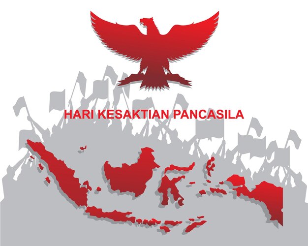 Indonesia Pancasila ideología nacional Día ilustración vectorial Traducido