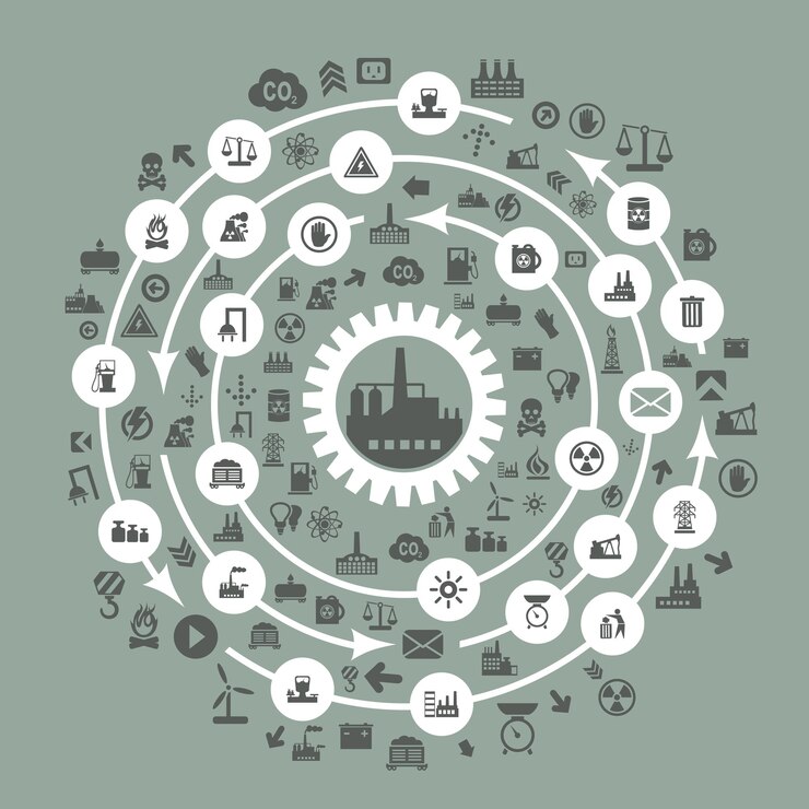 Vector industria un círculo
