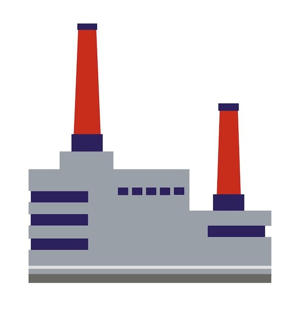 Industria Fábrica multicolor Vector Ciudad silueta objeto elemento retro