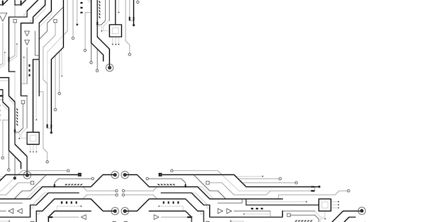 Vector industria de la ingeniería del futuro dibujo técnico de circuitos eléctricos nuevas tecnologías