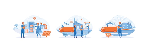 Industria inteligente Fábricas inteligentes Ingeniero que trabaja con interfaz interactiva