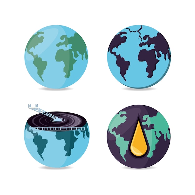 industria petrolera con planeta mundial