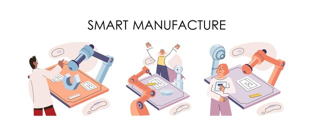 Industria de procesos de fabricación Científico robot ensamblaje de productos Fabricación inteligente metáfora de desarrollo de automatización Industria inteligente diseño de productos Robots y maquinaria de producción automatizada 40
