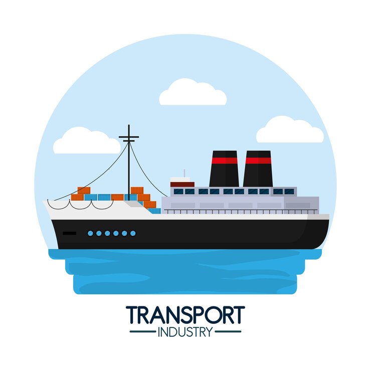 Vector industria de transporte marítimo y logística