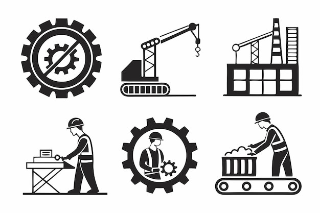 Industrial Manufacturing and Production Icons