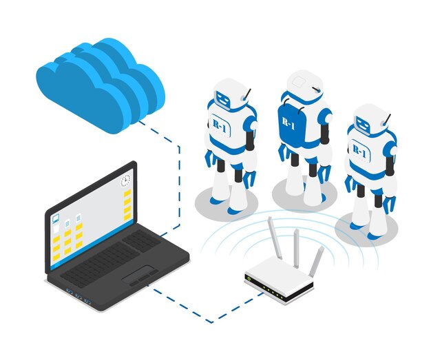 Industrial robot firmware data update Programming task list of artificial intelligence for managing