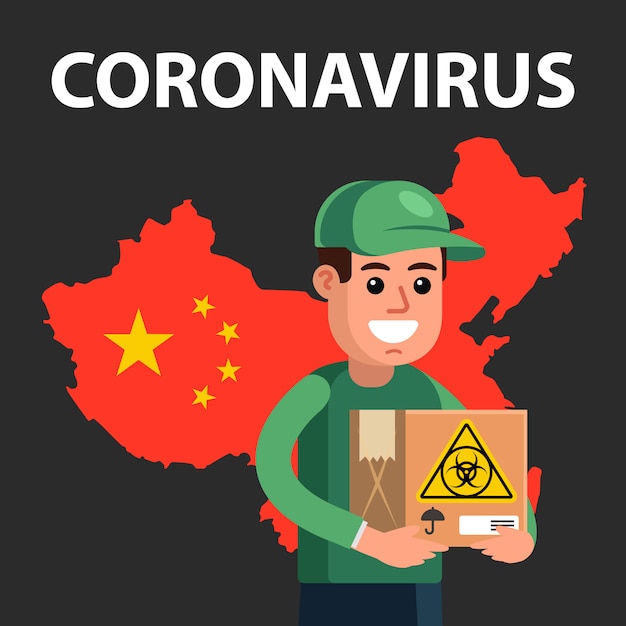 Vector infección por coronavirus de china.