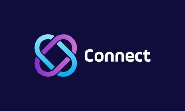 Infinity círculo cadena logo vector enlace conexión tecnología espiral conectar corporación