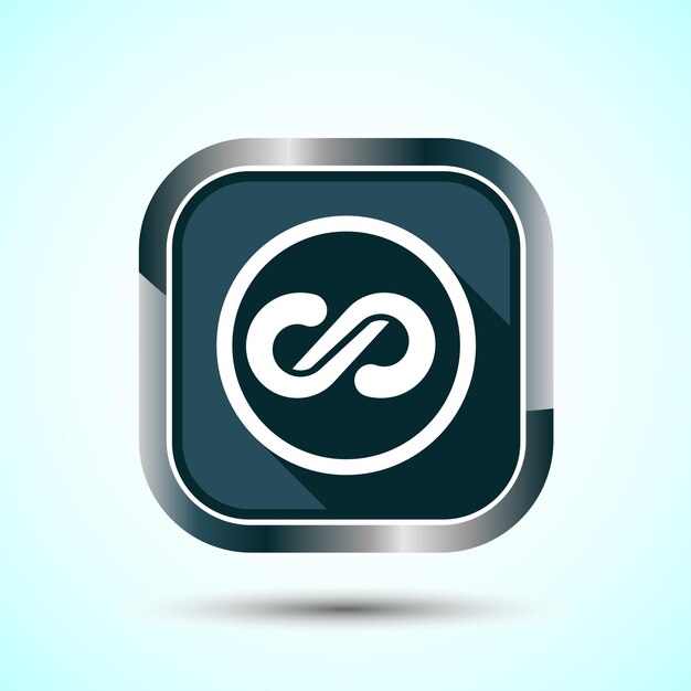 Infinity Eternity Icon Design Ilustración Icon sin fin para aplicaciones y sitios web Diseño de botón de sombra gris