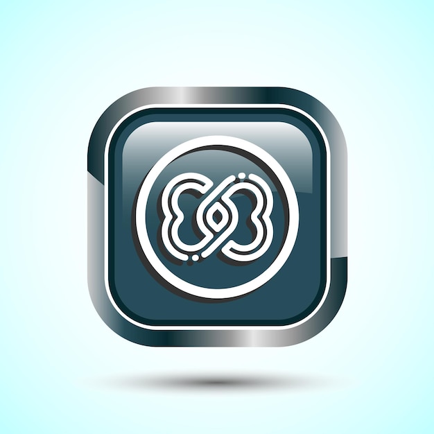 Infinity Eternity Icon Design Ilustración Icon sin fin para aplicaciones y sitios web Diseño de botones cuadrados de color gris