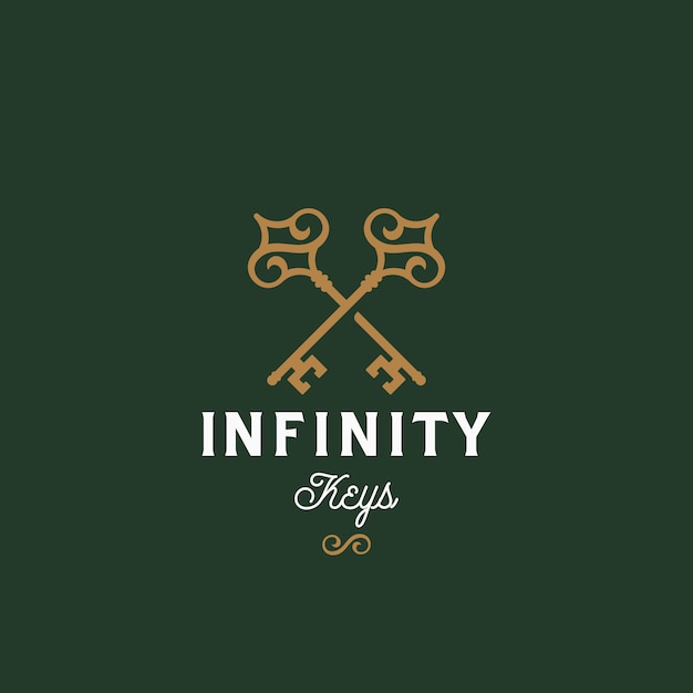 Infinity keys. vector abstracto signo, símbolo o plantilla de logotipo.