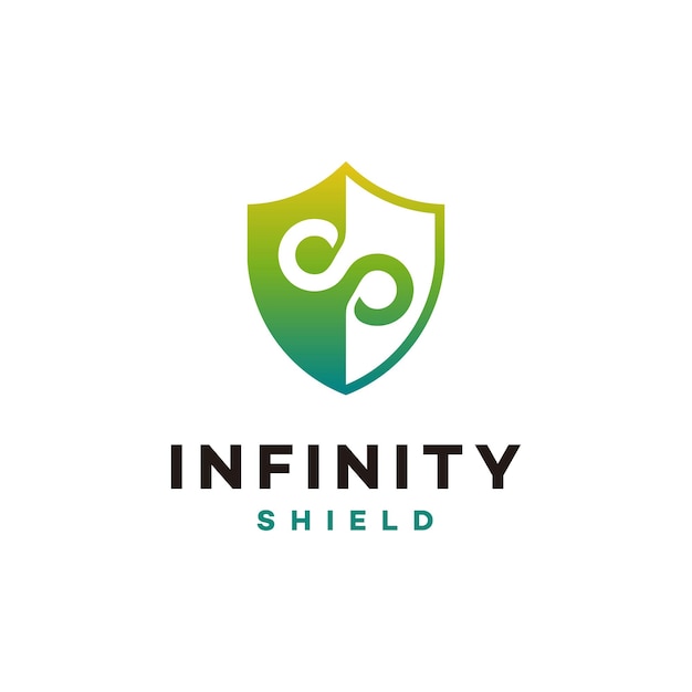 Infinity Shield logo diseña vector de concepto, Secure e Infinity logo símbolo icono