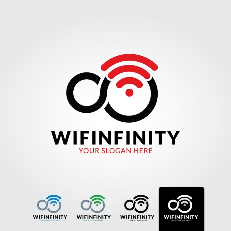 Vector infinity wifi conexión logo plantilla vector ilustración icono elemento aislado
