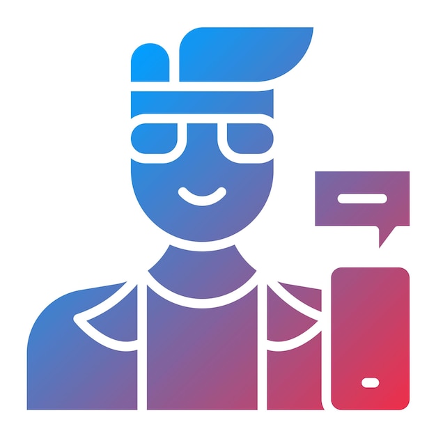 Influencer Imagen vectorial de icono masculino Se puede usar para profesiones