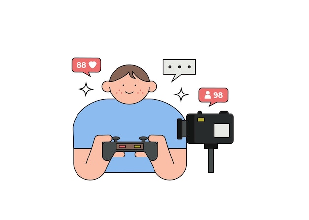 un influencer del juego está jugando un juego