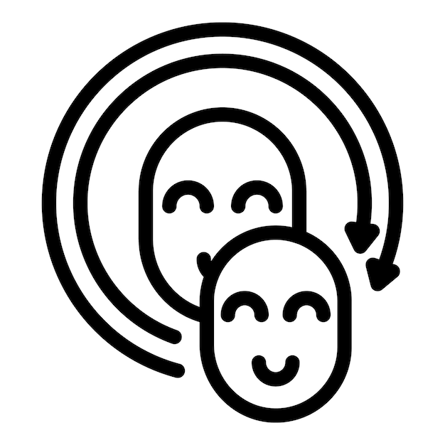 Influir en las personas icono contorno vector Redes sociales Compartir digital