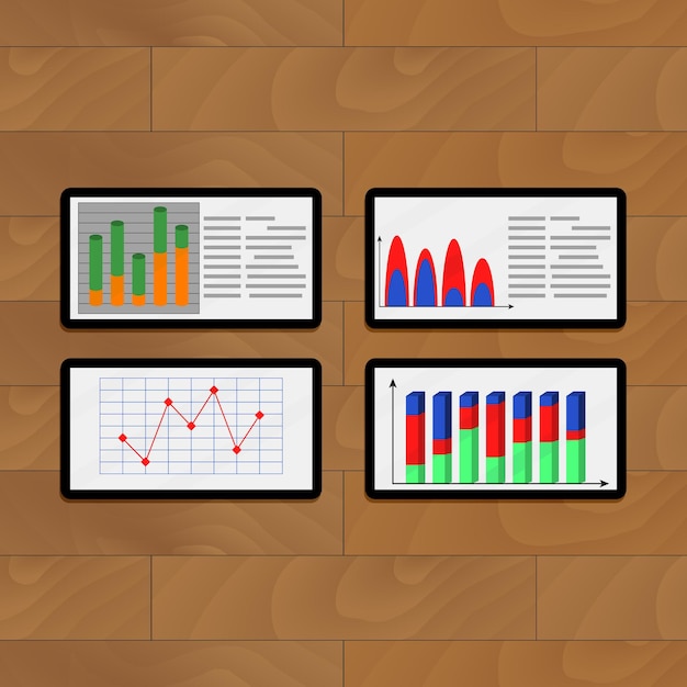 Vector infochart anual en tabletas