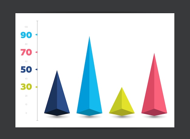 Vector infografía 3d diagrama de flecha gráfico gráfico el elemento gráfico se puede utilizar para el diseño de folletos.