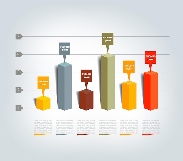 Vector infografía 3d de gráfico gráfico