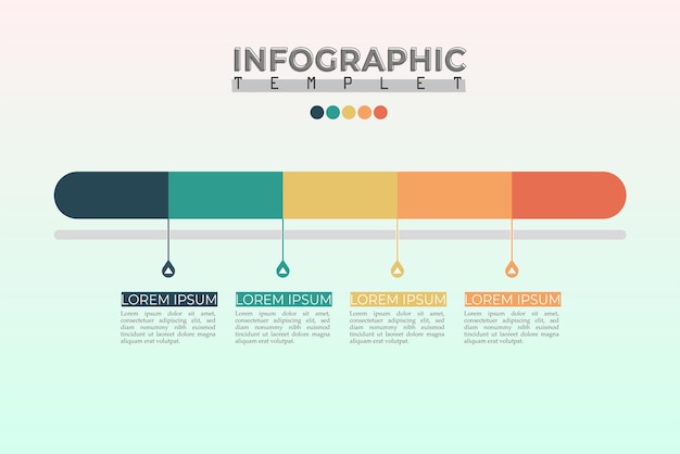 Vector infografía 4 línea de tiempo