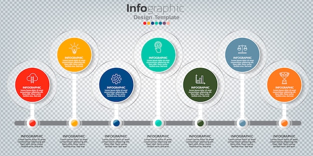 Infografía con 7 opciones, pasos o procesos.