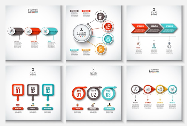 Infografía abstracta número opciones plantilla ilustración vectorial