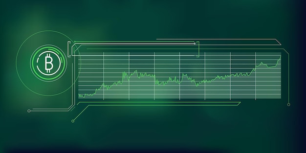 Infografía abstracta sobre el crecimiento del precio de bitcoin