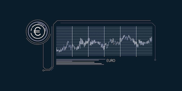 Infografía abstracta del tipo de cambio estable del euro